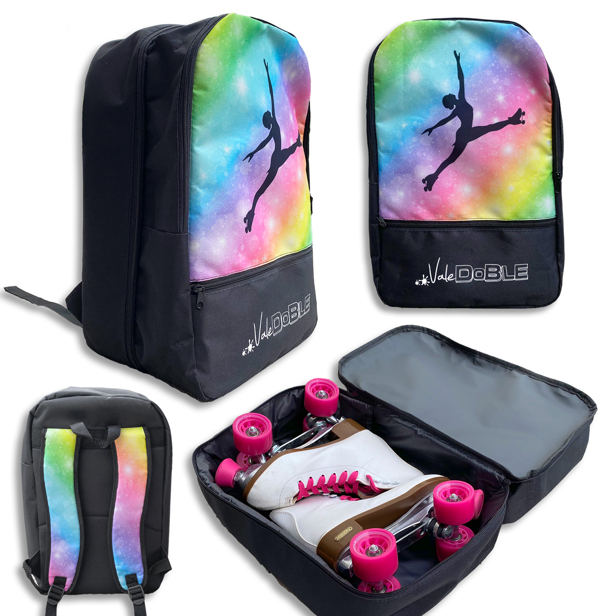 Mochila Oculta Para Patines Artísticos - Doble Compartimiento (Patinadora)